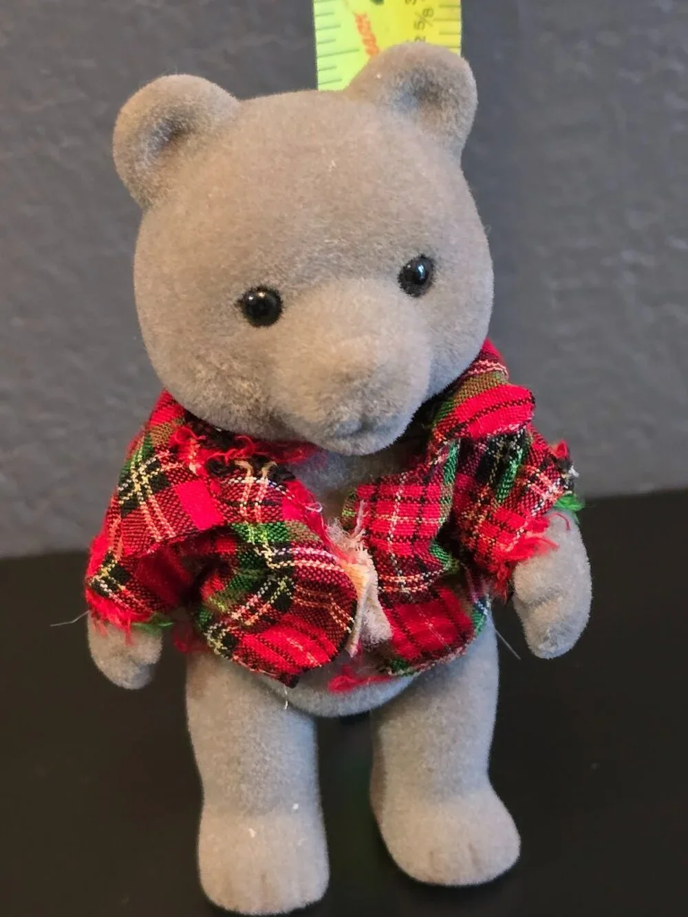 Vintage Flocked Bear Figures Lot of 2 Sylvanian or Teddy Bear Story
